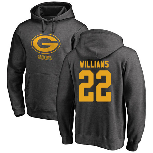 Men Green Bay Packers Ash #22 Williams Dexter One Color Nike NFL Pullover Hoodie Sweatshirts->nfl t-shirts->Sports Accessory